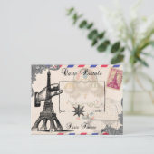 コテージシックパリフランストラベルポストカード ポストカード (スタンド正面)