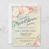 コテージシックヴィンテージバラブライダルシャワー 招待状 (正面)
