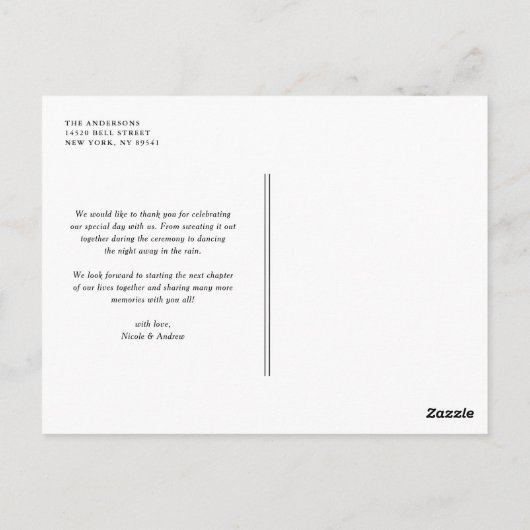 コテージシック手書きスクリプトサンキューポストカード ポストカード (裏面)