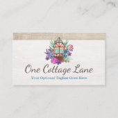 コテージシック素朴フローラキャビン水カラーウッド 名刺 (正面)