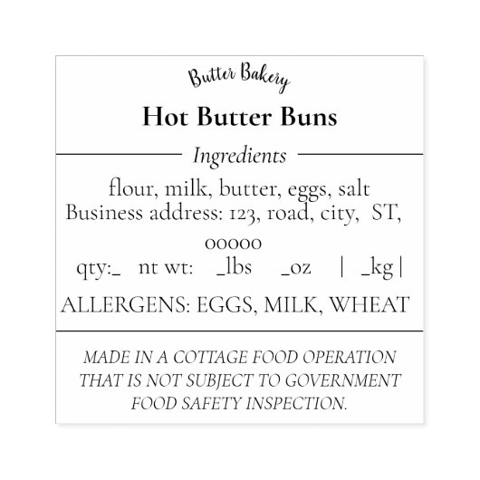 コテージシンプルフードローゴム印 ラバースタンプ (インプリント)