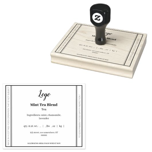 コテージシンプルフードローゴム印 ラバースタンプ (押印)