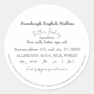 コテージシンプル食品法のシール ラウンドシール