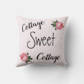 コテージスウィートコテージピンクローズ装飾用クッション クッション (裏面)