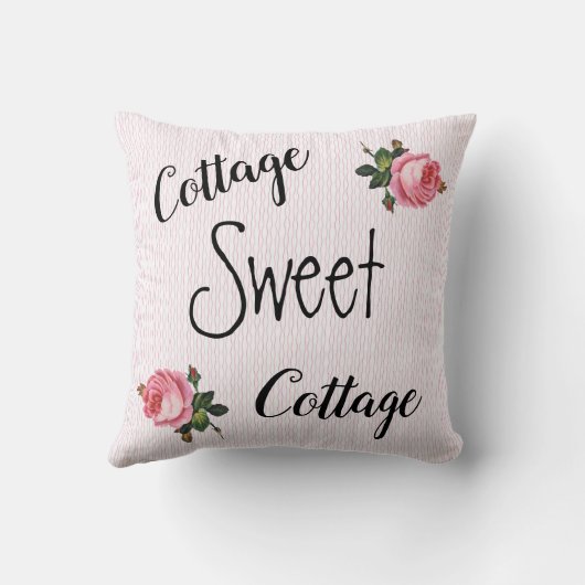 コテージスウィートコテージピンクローズ装飾用クッション クッション (裏面)