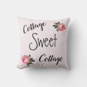 コテージスウィートコテージピンクローズ装飾用クッション クッション (正面)