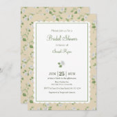 コテージスタイルのクリーム色の花柄の白いデイジー 国 招待状 (正面/裏面)