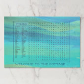 コテージスタイル25紙魚釣りゲームランチョンマット ペーパーパッド (正面)