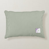 コテージセージストライプ紫フローラスクリプトモノグラム アクセントクッション (正面)