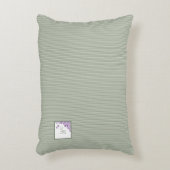 コテージセージストライプ紫フローラスクリプトモノグラム アクセントクッション (正面(垂直))