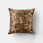 コテージダマスクセピ王室のア金ゴールドブラックハニー クッション (裏面)