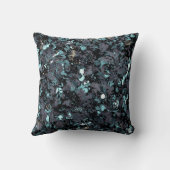 コテージダマスクティール(緑がかった色)赤面ブラックグラファイト金ゴールドグラン クッション (裏面)