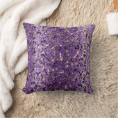 コテージダマスセピ王室のア金ゴールドブラックパープル クッション (ブランケット)