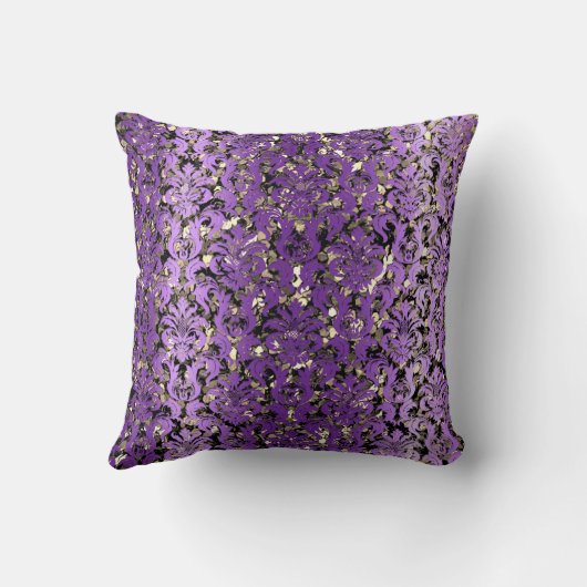 コテージダマスセピ王室のア金ゴールドブラックパープル クッション (裏面)