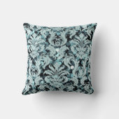 コテージティール（緑がかった色）水中競技シルバーダマスクネイビーシーセイン クッション (裏面)