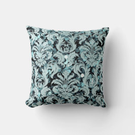 コテージティール（緑がかった色）水中競技シルバーダマスクネイビーシーセイン クッション