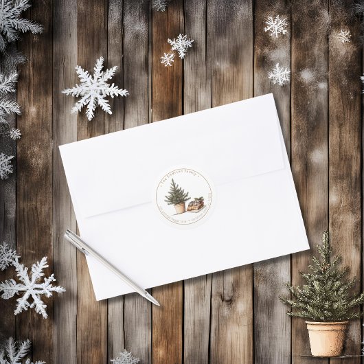 コテージハイゲラウンド差出人住所シール ラウンドシール