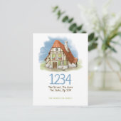 コテージハウスウォーターカラー我々は家に移動した 案内ポストカード (スタンド正面)