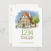 コテージハウスキャットツリー我々家に移動 案内ポストカード (正面/裏面)