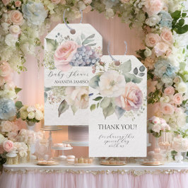 コテージバラガーデンスイートピンクベビーガールシャワー ギフトタグ