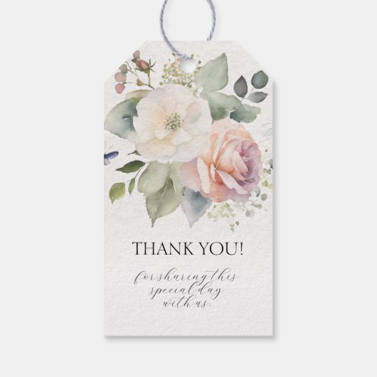 コテージバラガーデンスイートピンクベビーガールシャワー ギフトタグ (裏面)