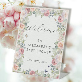 コテージバラガーデンフローラwバタフライベビーガール 台座サイン