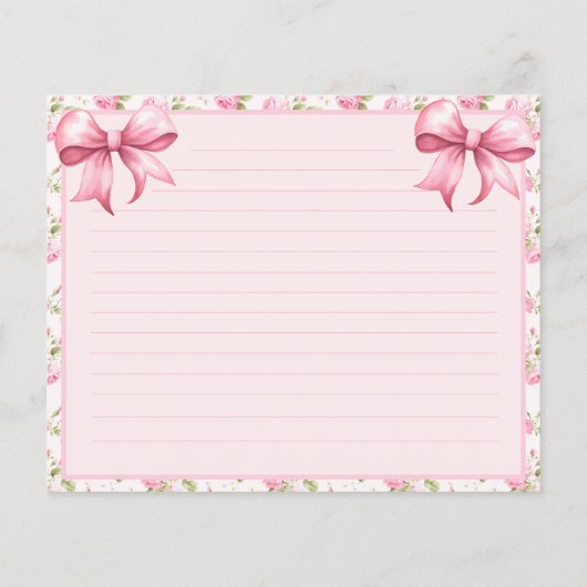 コテージバラコケットブライダルシャワーレシピカード (裏面)