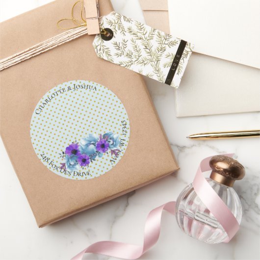 コテージバラ素朴ス結婚スイートパーティーアドレス ラウンドシール (ギフト)