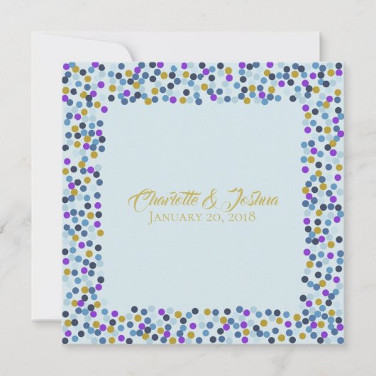 コテージバラ結婚ズスイートシャワー水玉模様 招待状 (正面)