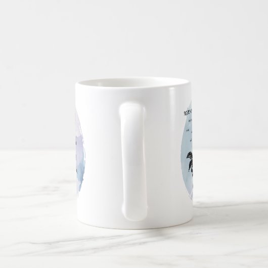 コテージバラ魔法オンブルー コーヒーマグカップ (ハンドル)