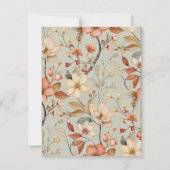 コテージパーソナライズされたコアニュートラル秋ワイルドフラワー サンキューカード (裏面)