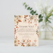 コテージパーソナライズされたコアニュートラル秋ワイルドフラワー サンキューカード (スタンド正面)