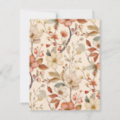 コテージパーソナライズされたコアニュートラル秋ワイルドフラワー サンキューカード (裏面)