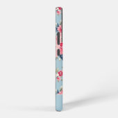 コテージパーソナライズされたピンクローズオンブルーバックグラウンド SAMSUNG GALAXYケース (右側面)