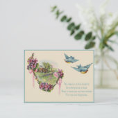 コテージビクトリアンブルーバードマザーズデイカード ポストカード (スタンド正面)