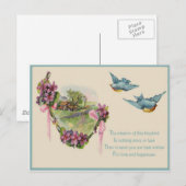 コテージビクトリアンブルーバードマザーズデイカード ポストカード (正面/裏面)