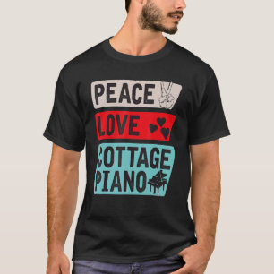 コテージピアノミュージカル楽器ピアノコテージP Tシャツ