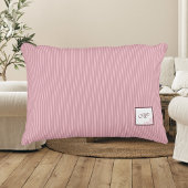 コテージピンクストライプバラレーススクリプトモノグラム アクセントクッション