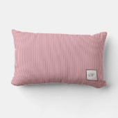 コテージピンクストライプバラレーススクリプトモノグラム ランバークッション (裏面)