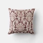 コテージピンクローズマルーンダマスクグレーパールグリッター クッション (裏面)