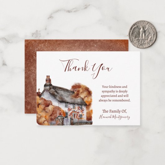 コテージフォレスト悔やみや弔慰サンキューカード ノートカード (正面/裏面インサイチュ)