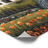 コテージフォークアートオイル絵画ポスター ポスター (角)