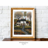 コテージフォークアートオイル絵画ポスター ポスター