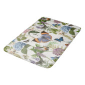 コテージフローラアイボリー植物蝶ヴィンテージ バスマット (アングル)