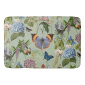 コテージフローラセージ植物蝶ヴィンテージ バスマット (正面)