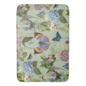 コテージフローラセージ植物蝶ヴィンテージ バスマット (正面縦)