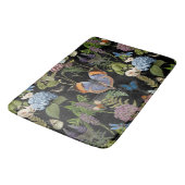 コテージフローラブラックボタニカルバタフライヴィンテージ バスマット (アングル)