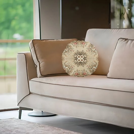 コテージフローラ伝統 ラウンドクッション