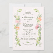 コテージフローラ水彩ワイルドフラワー結婚ズ 招待状 (正面)