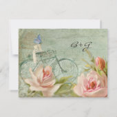 コテージフローラ自転車バラヴィンテージウッドRSVP 出欠カード (裏面)